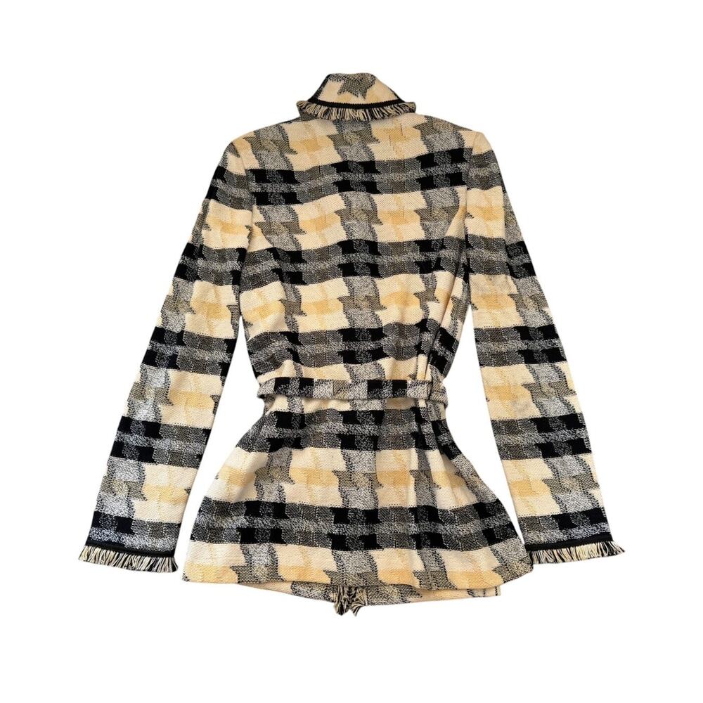 Vintage St. John Collection Marie Gray Plaid Knit Cardigan Jacket Sz 4 AS IS - Picture 3 of 7